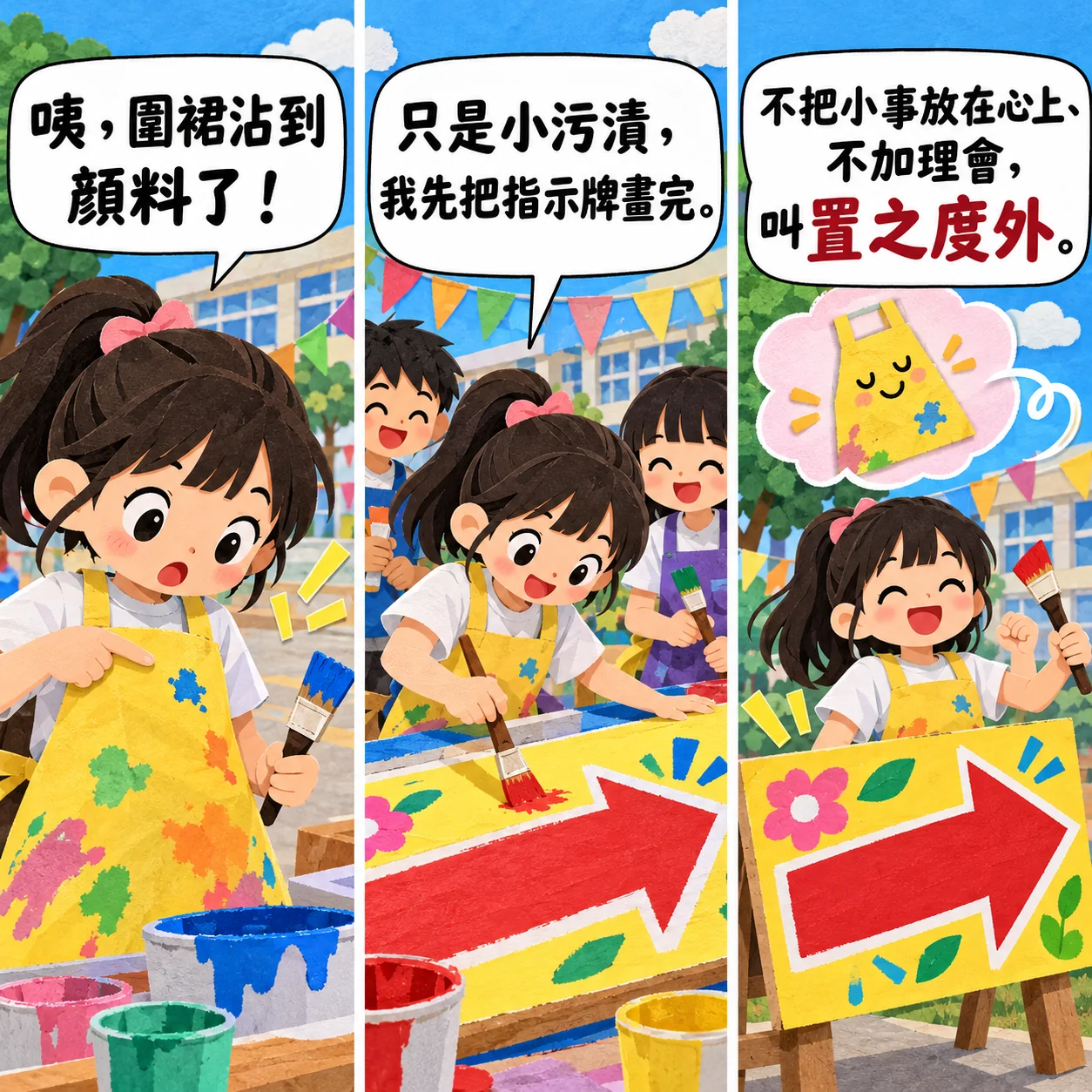 置之度外的 AI 生成成語漫畫