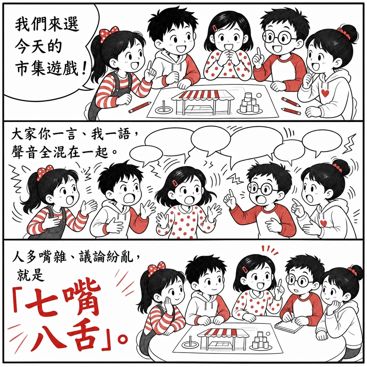 七嘴八舌的 AI 生成成語漫畫