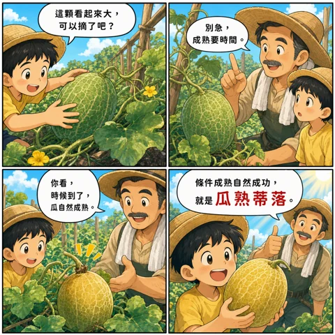 瓜熟蒂落成語漫畫縮圖