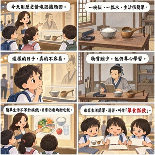 簞食瓢飲成語漫畫縮圖