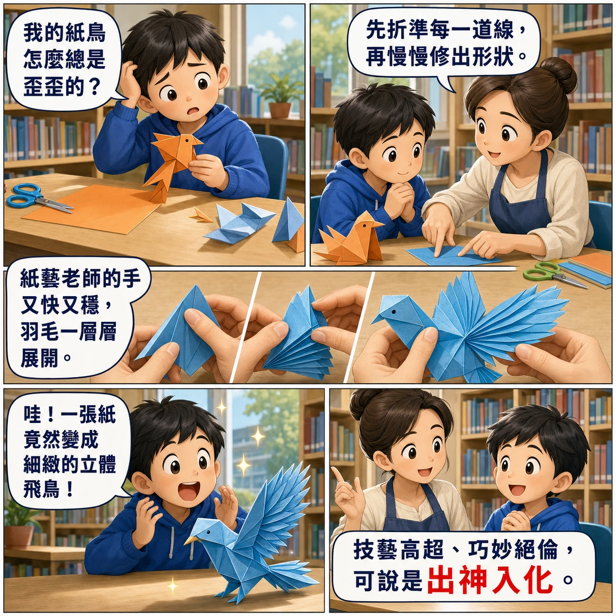 出神入化的 AI 生成成語漫畫