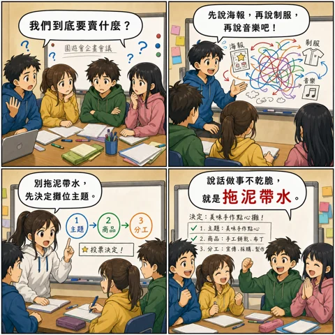 拖泥帶水成語漫畫縮圖