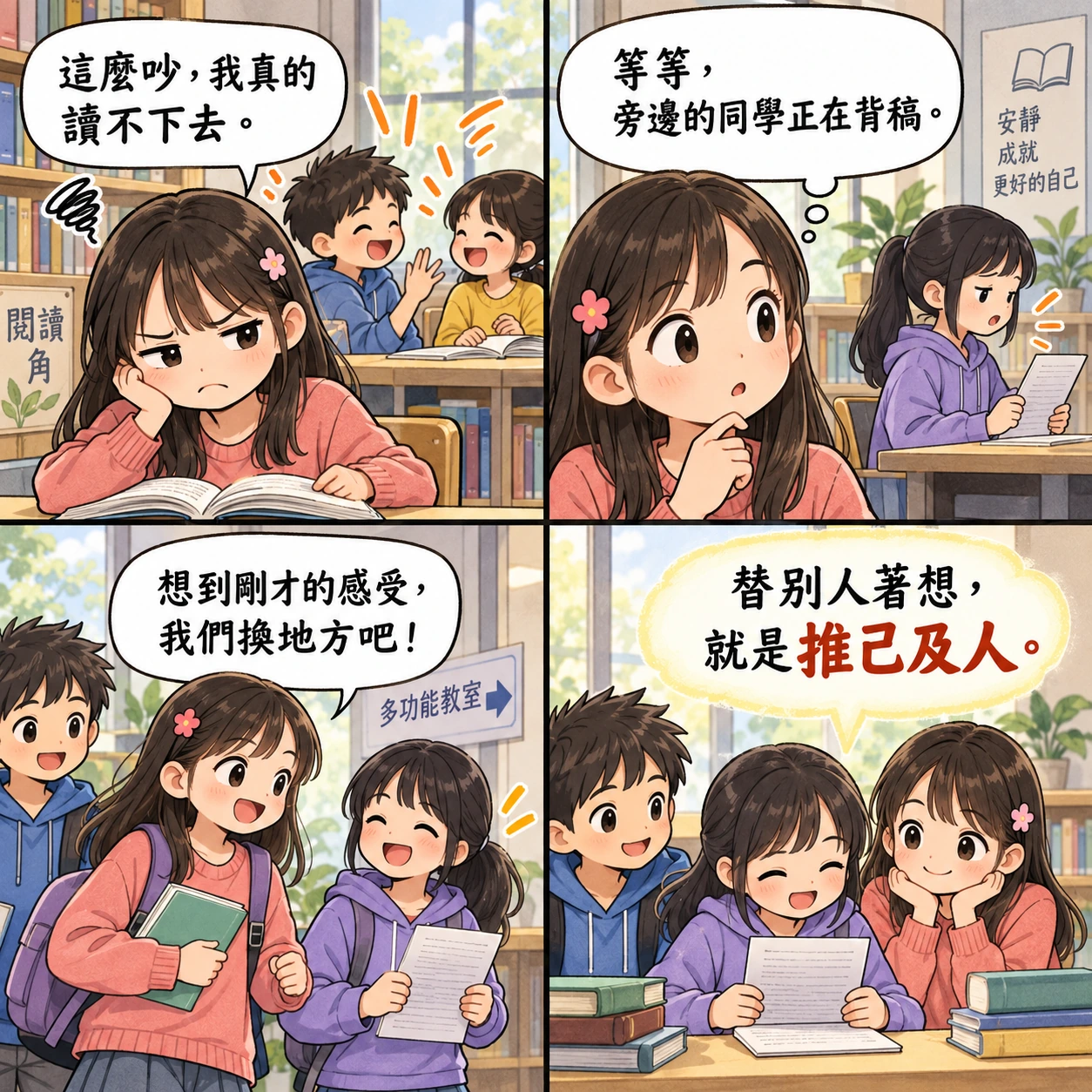 推己及人的 AI 生成成語漫畫
