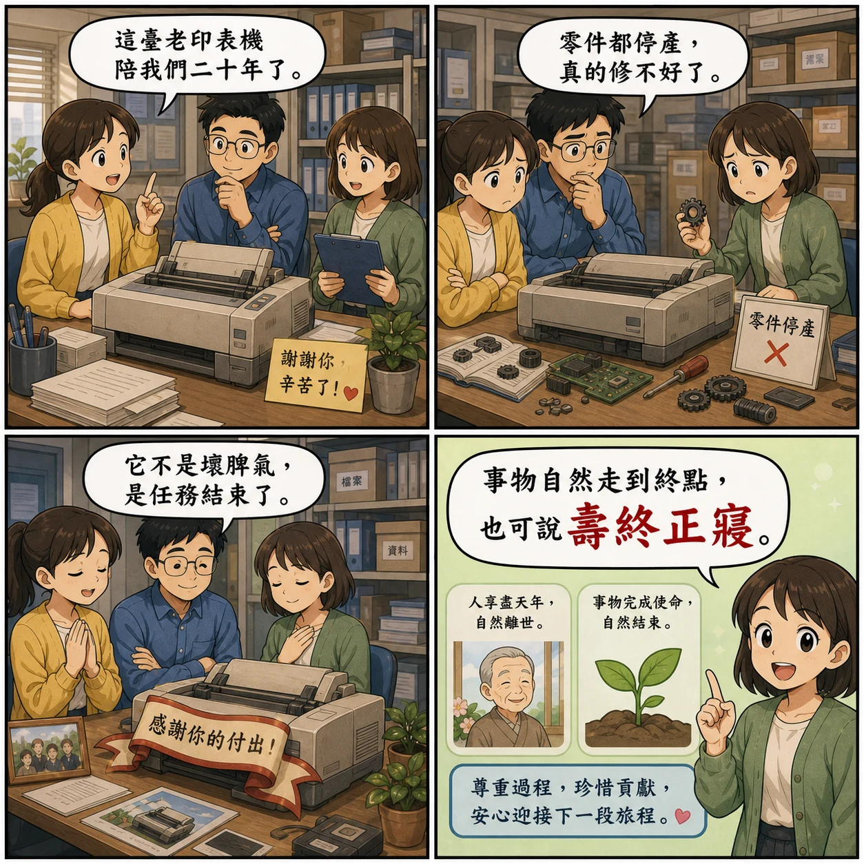 壽終正寢的 AI 生成成語漫畫