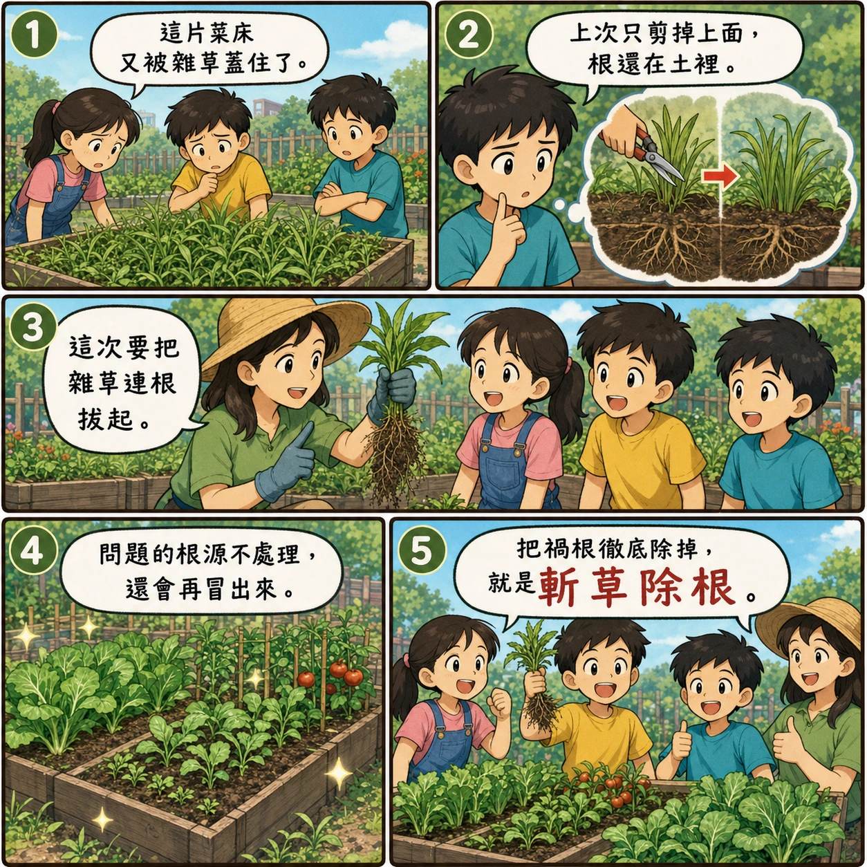 斬草除根的 AI 生成成語漫畫