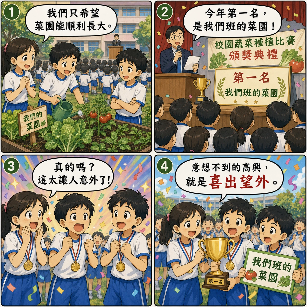喜出望外的 AI 生成成語漫畫