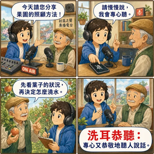 洗耳恭聽成語漫畫縮圖
