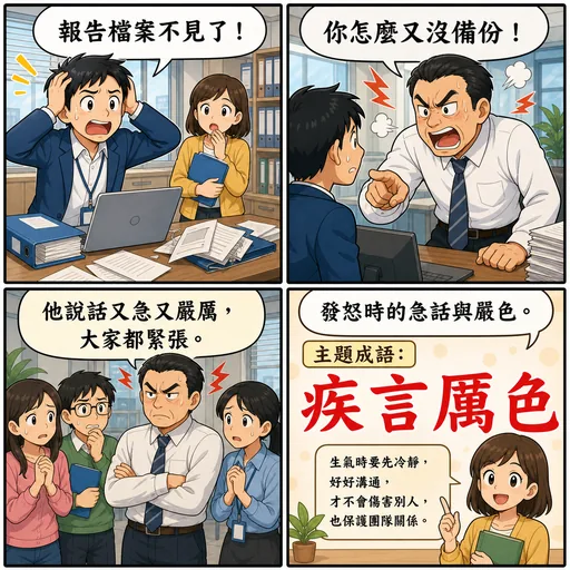 疾言厲色成語漫畫縮圖