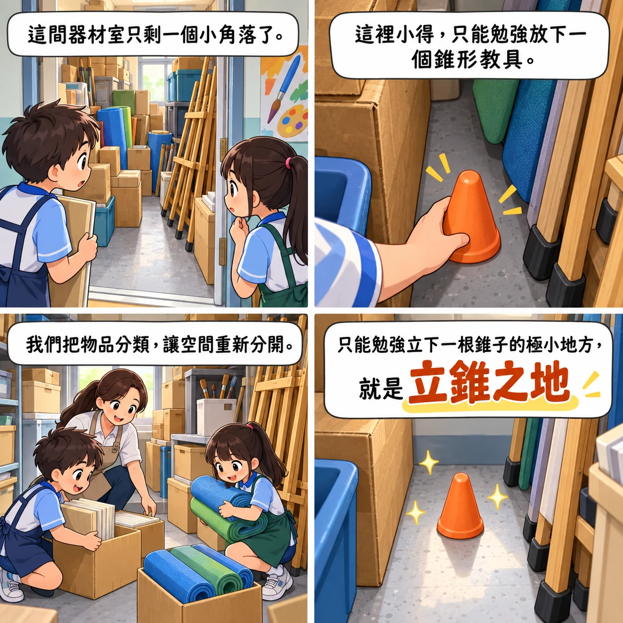 立錐之地的 AI 生成成語漫畫