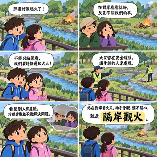 隔岸觀火成語漫畫縮圖