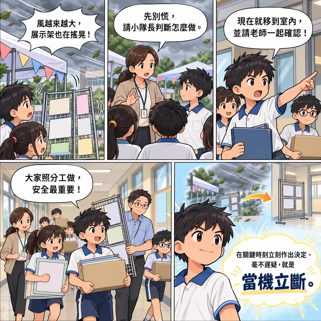 當機立斷的 AI 生成成語漫畫