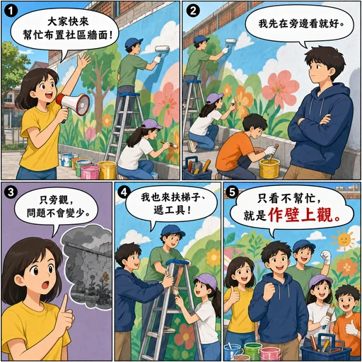 作壁上觀成語漫畫縮圖