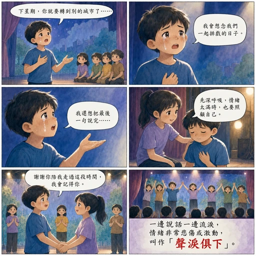 聲淚俱下成語漫畫縮圖