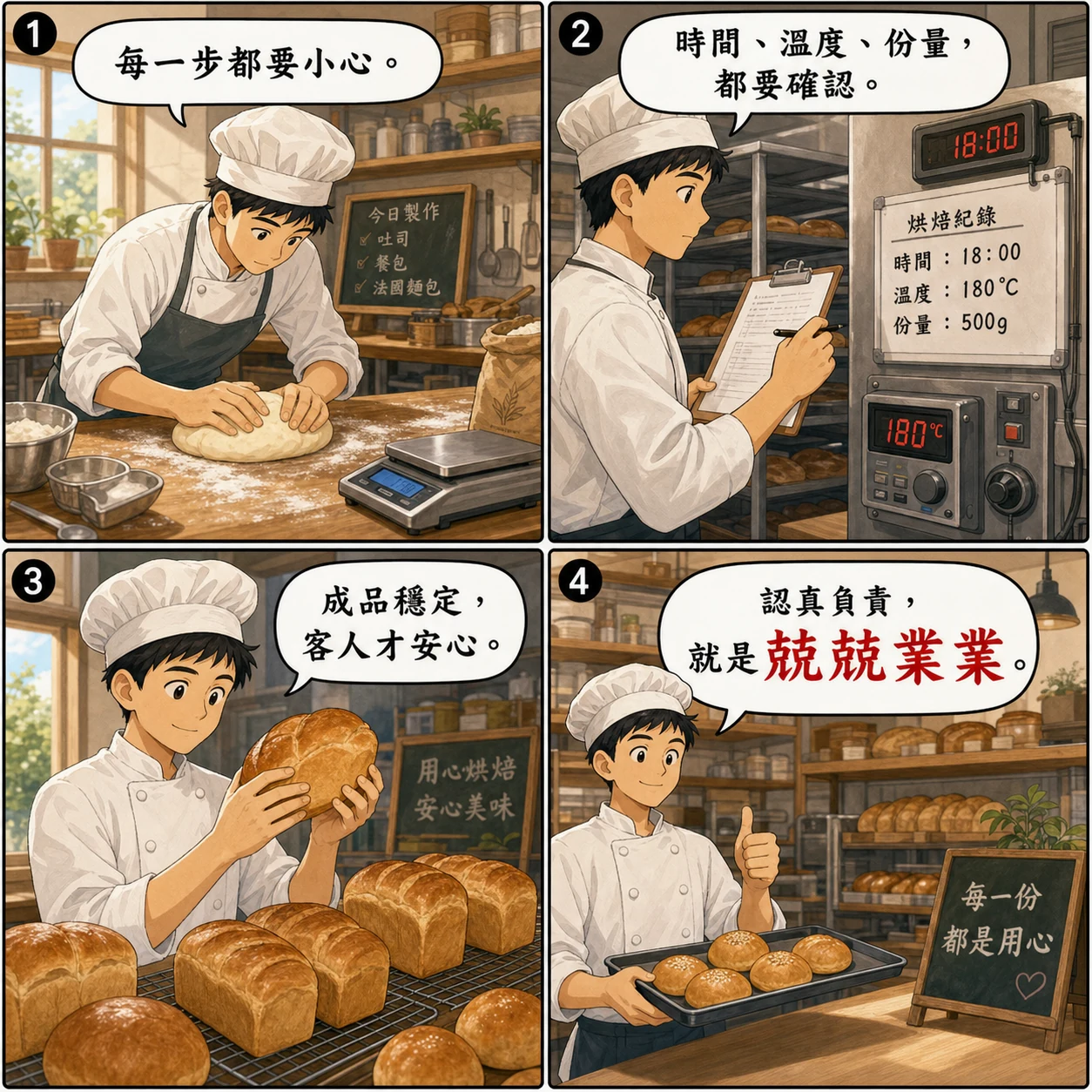 兢兢業業的 AI 生成成語漫畫