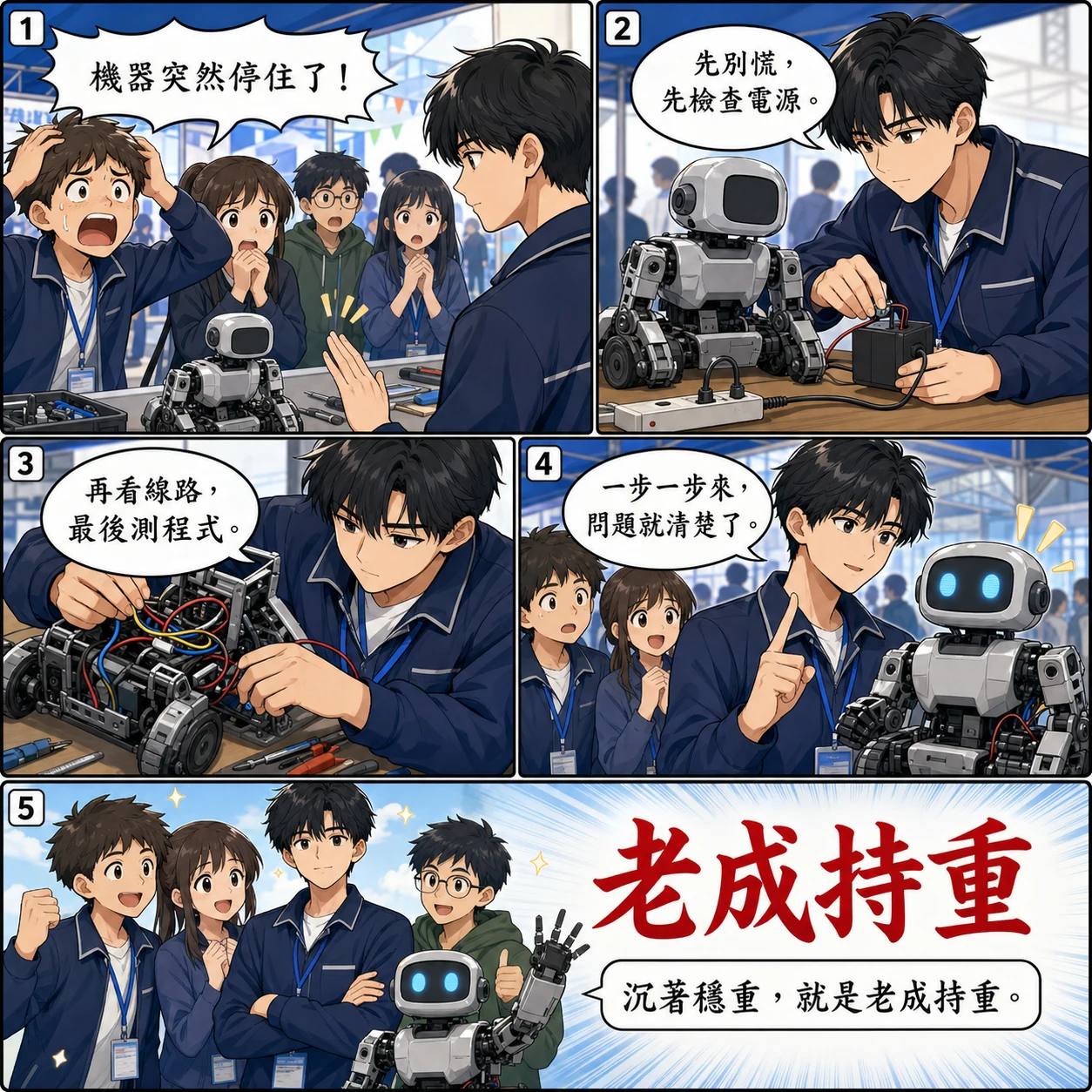 老成持重的 AI 生成成語漫畫