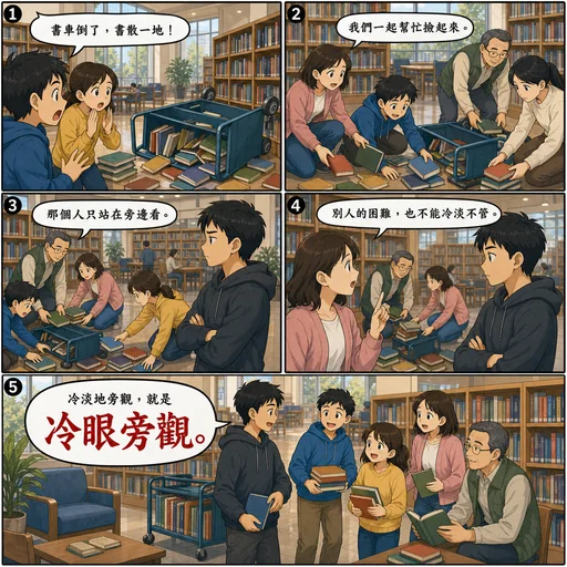 冷眼旁觀成語漫畫縮圖