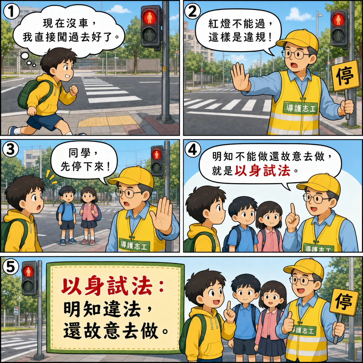 以身試法的 AI 生成成語漫畫