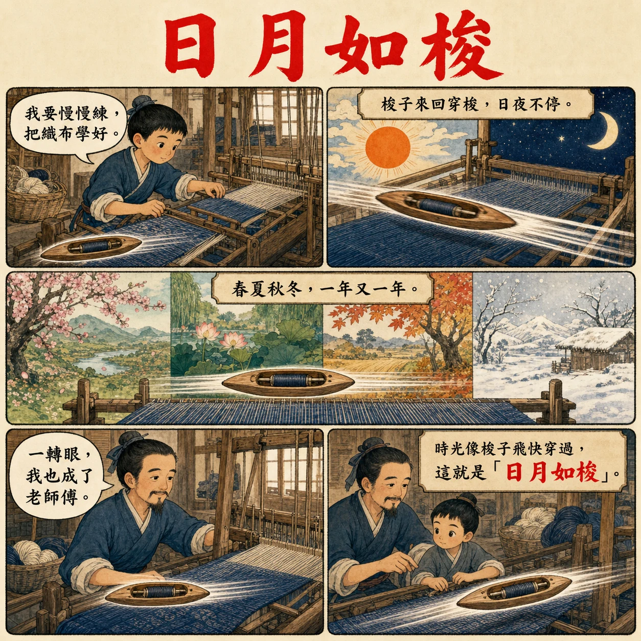 日月如梭的情境漫畫
