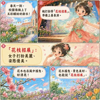 花枝招展成語漫畫縮圖