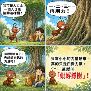 蚍蜉撼樹成語漫畫縮圖