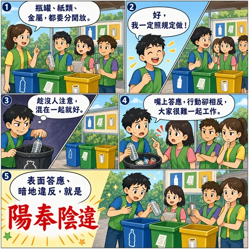 陽奉陰違成語漫畫縮圖