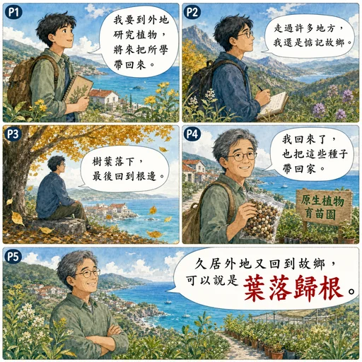 葉落歸根成語漫畫縮圖