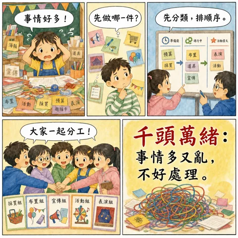 千頭萬緒成語漫畫縮圖