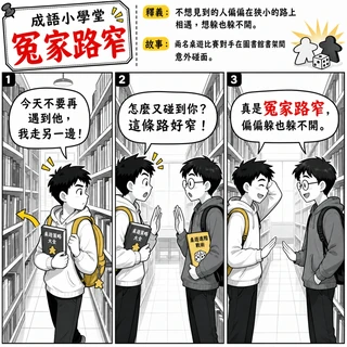 冤家路窄成語漫畫縮圖