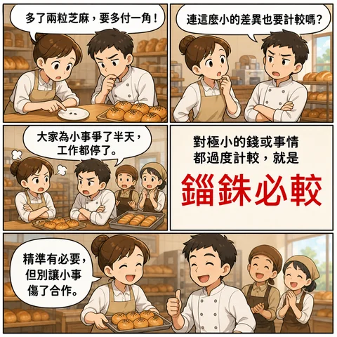 錙銖必較成語漫畫縮圖