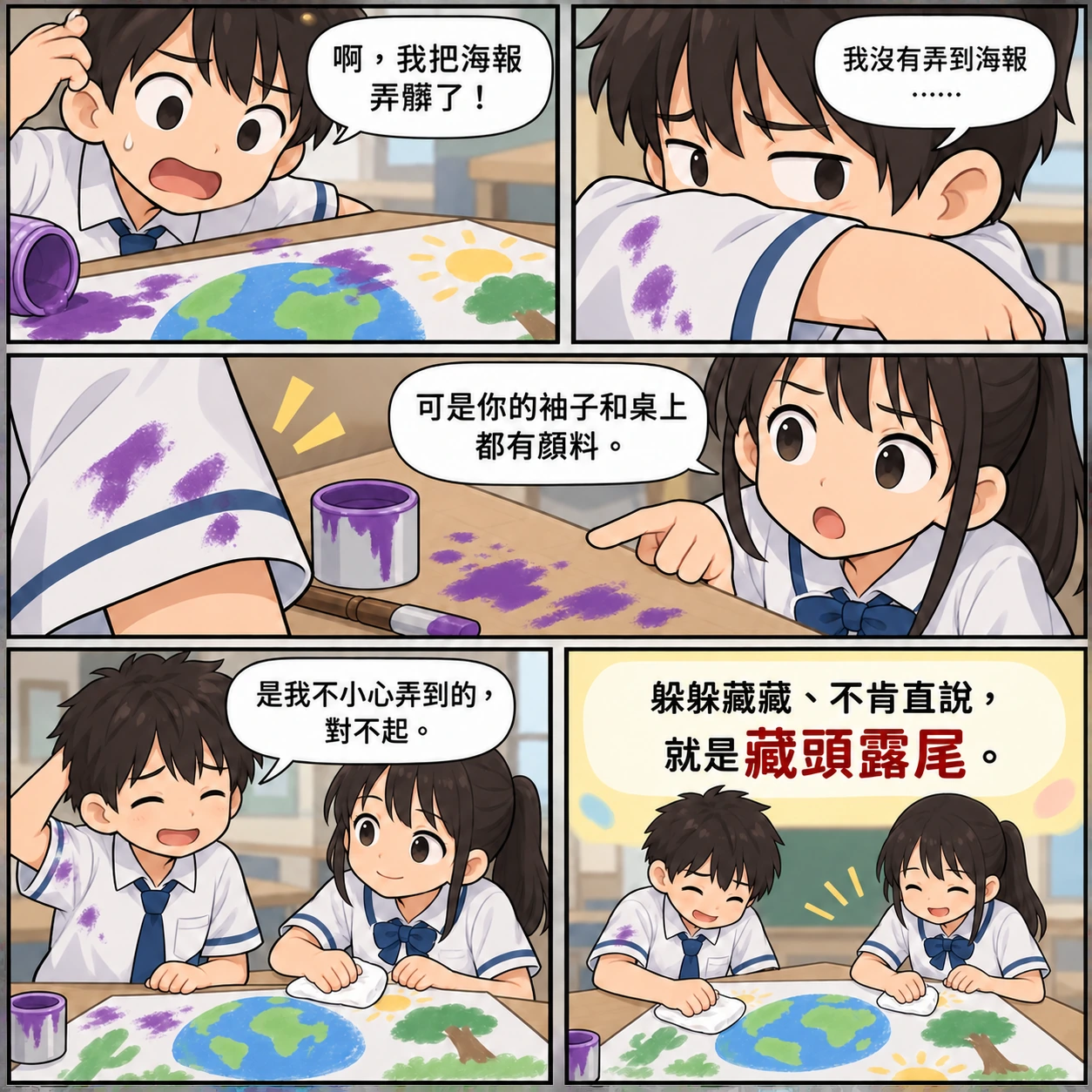 藏頭露尾的 AI 生成成語漫畫
