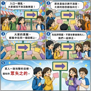 眾矢之的成語漫畫縮圖