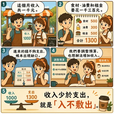 入不敷出成語漫畫縮圖