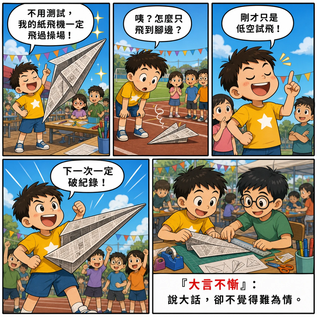 大言不慚的 AI 生成成語漫畫