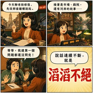 滔滔不絕成語漫畫縮圖