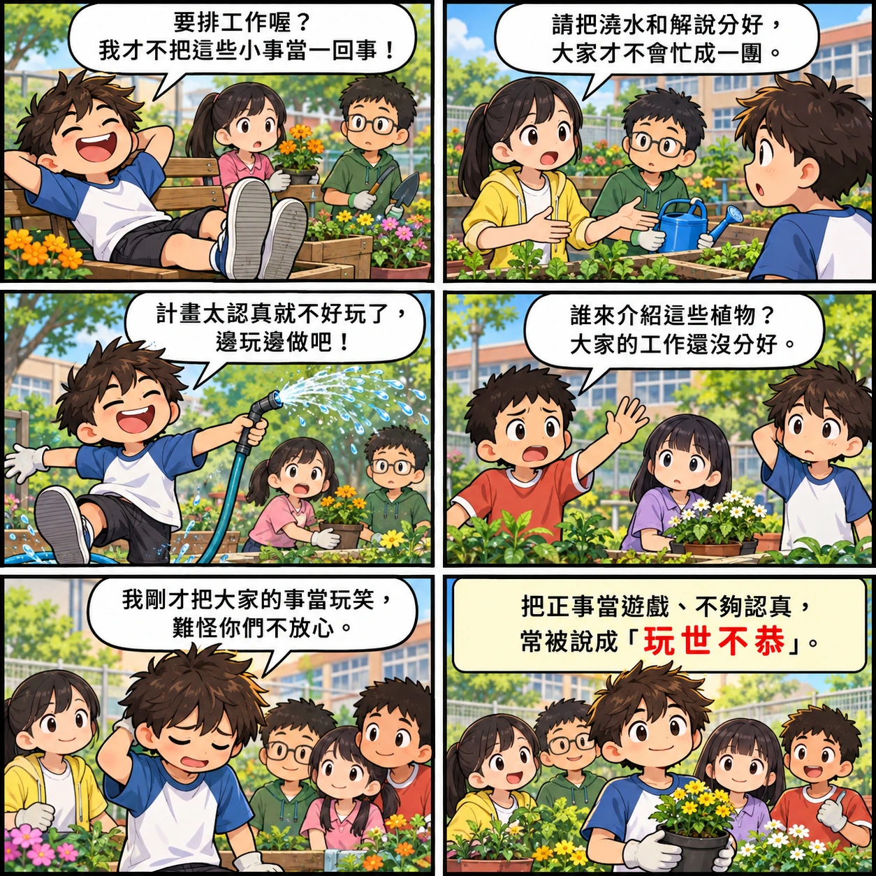 玩世不恭的 AI 生成成語漫畫