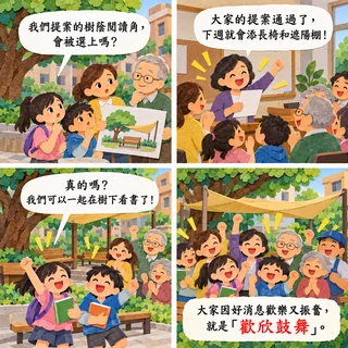 歡欣鼓舞成語漫畫縮圖
