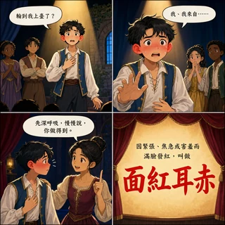面紅耳赤成語漫畫縮圖