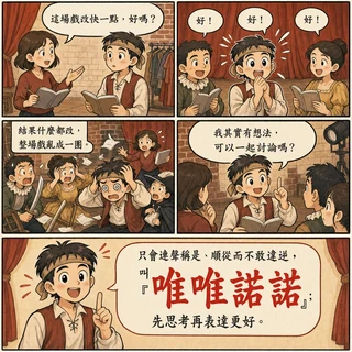 唯唯諾諾成語漫畫縮圖