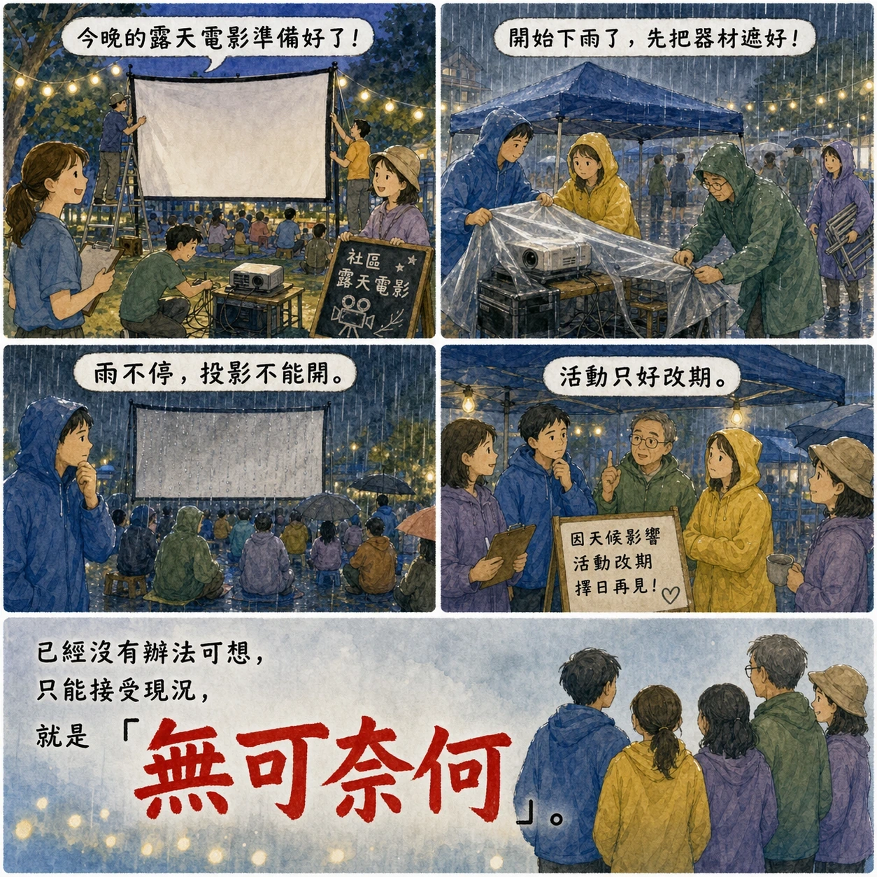 無可奈何的 AI 生成成語漫畫