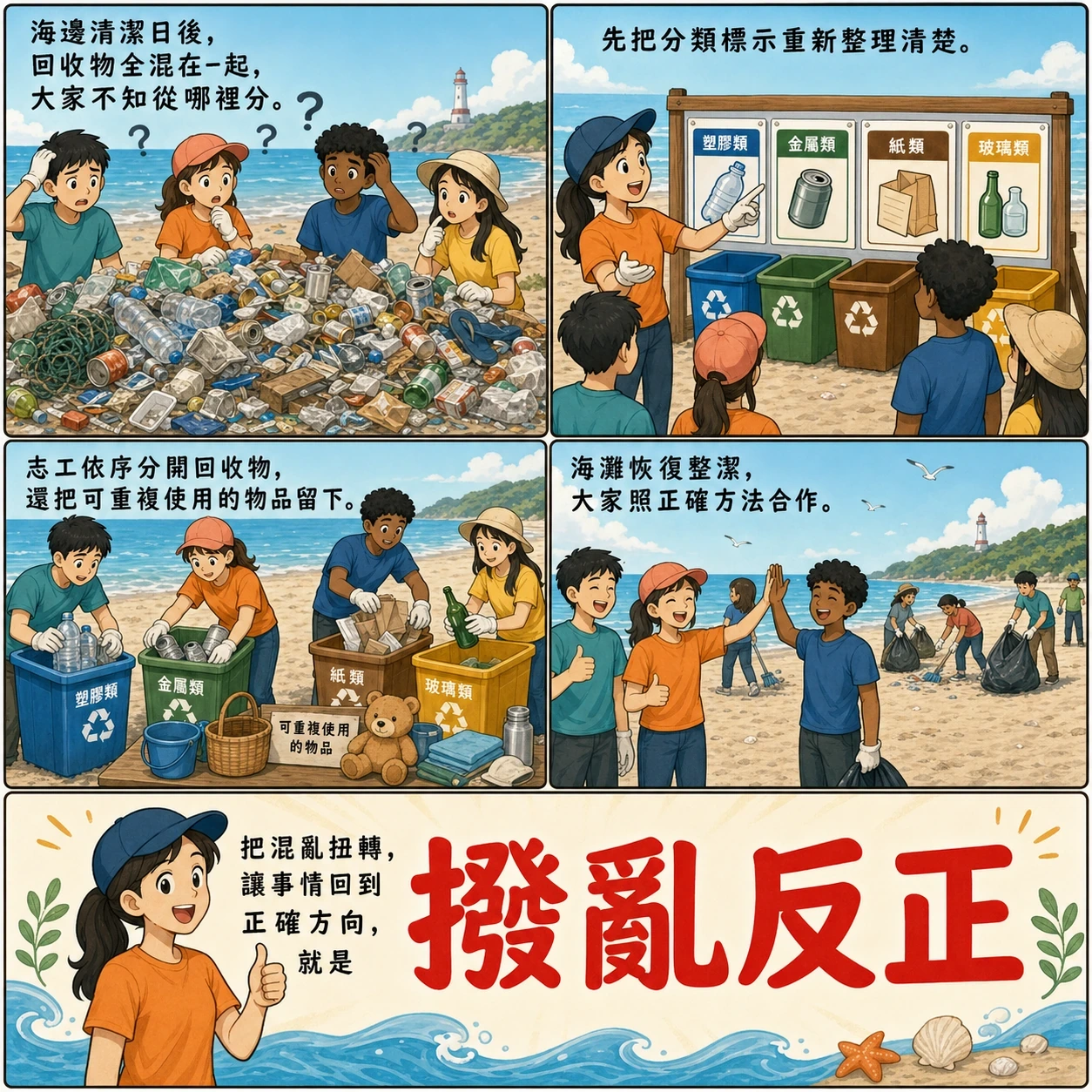 撥亂反正的 AI 生成成語漫畫