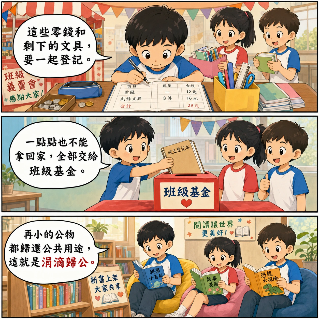 涓滴歸公的 AI 生成成語漫畫