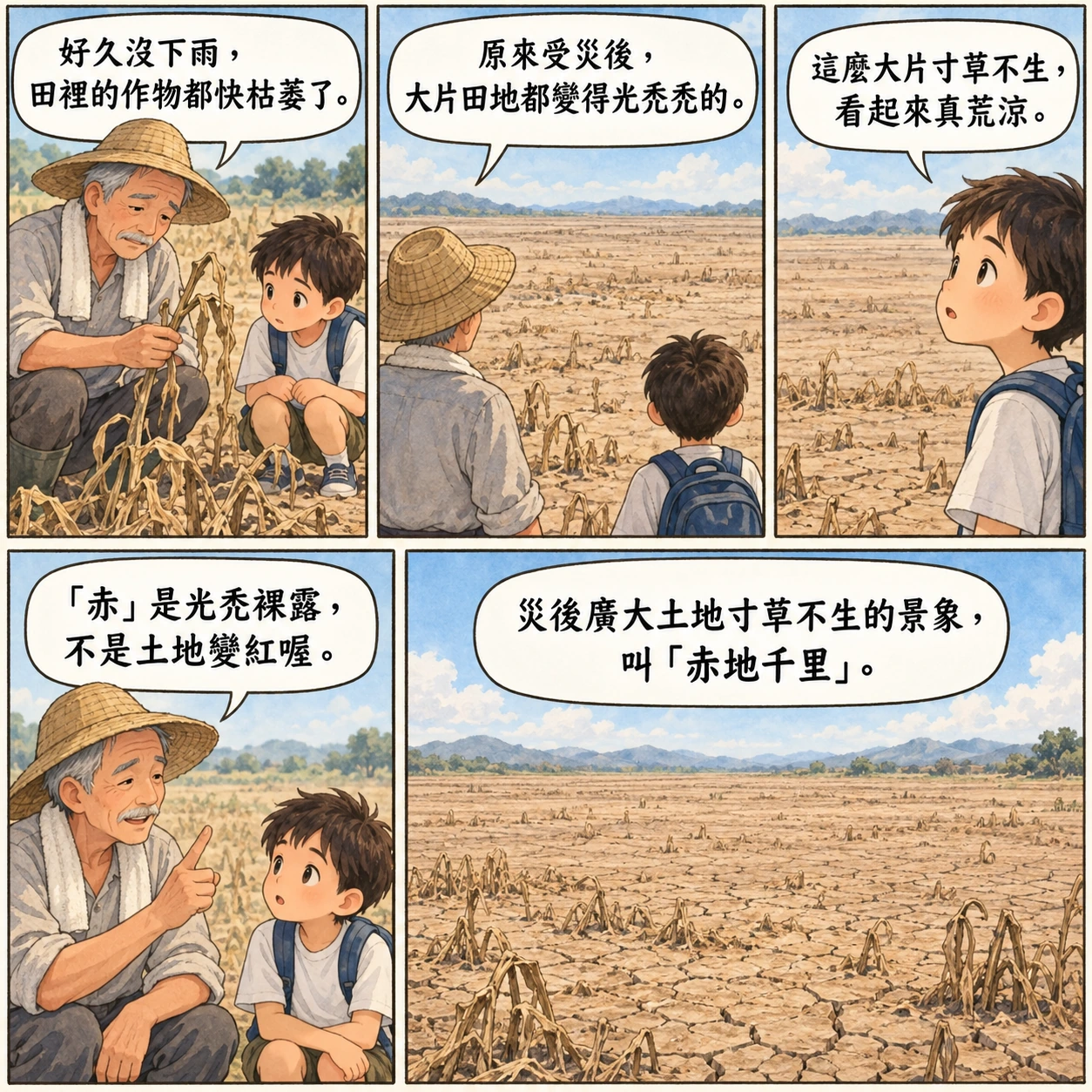 赤地千里的 AI 生成成語漫畫