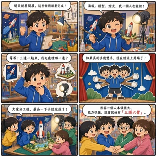 三頭六臂成語漫畫縮圖