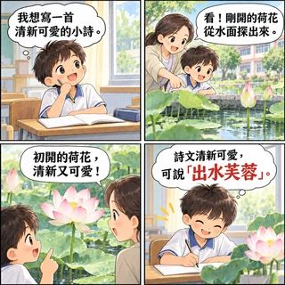 出水芙蓉成語漫畫縮圖