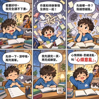 心煩意亂成語漫畫縮圖