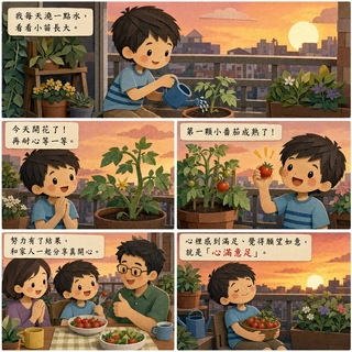心滿意足成語漫畫縮圖