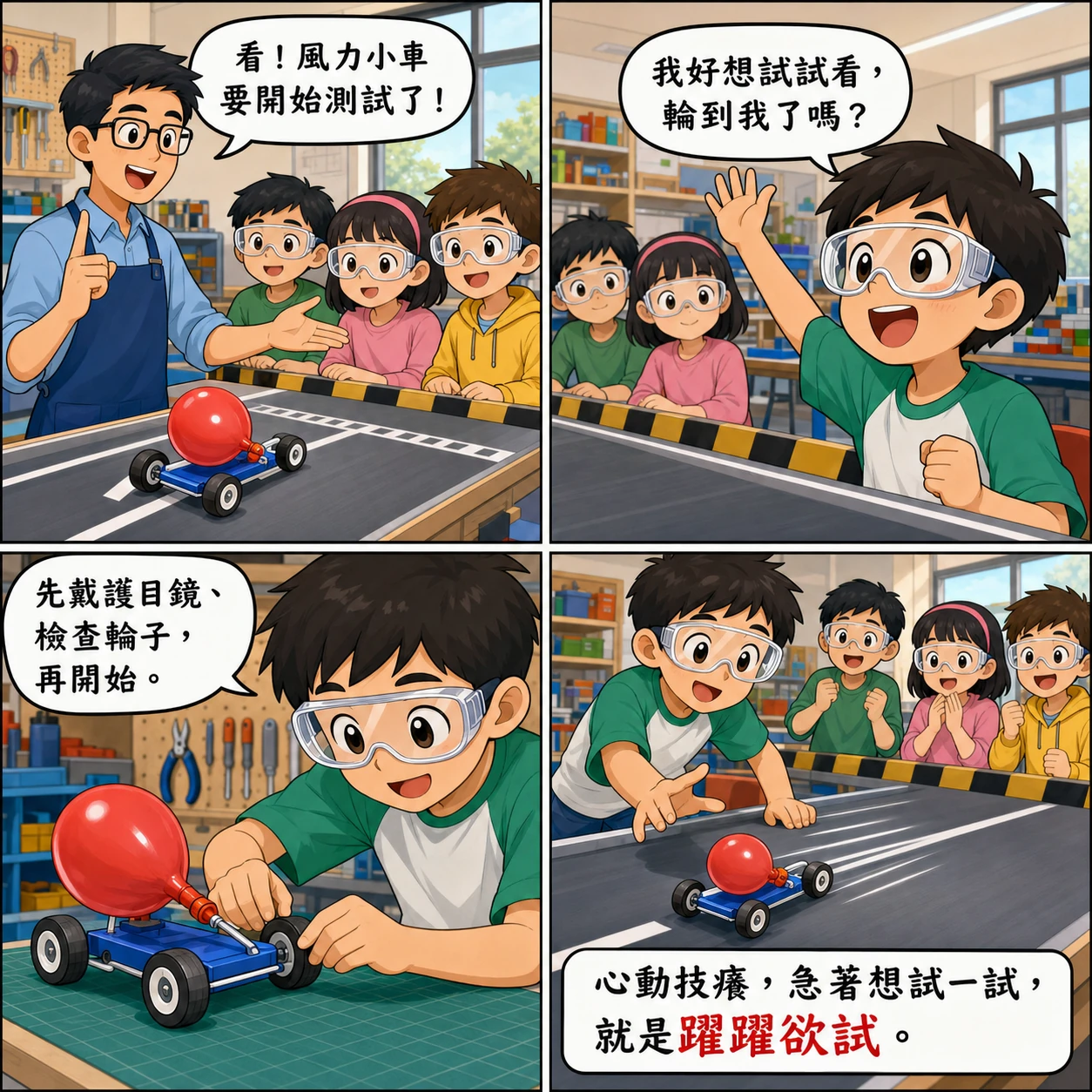 躍躍欲試的 AI 生成成語漫畫