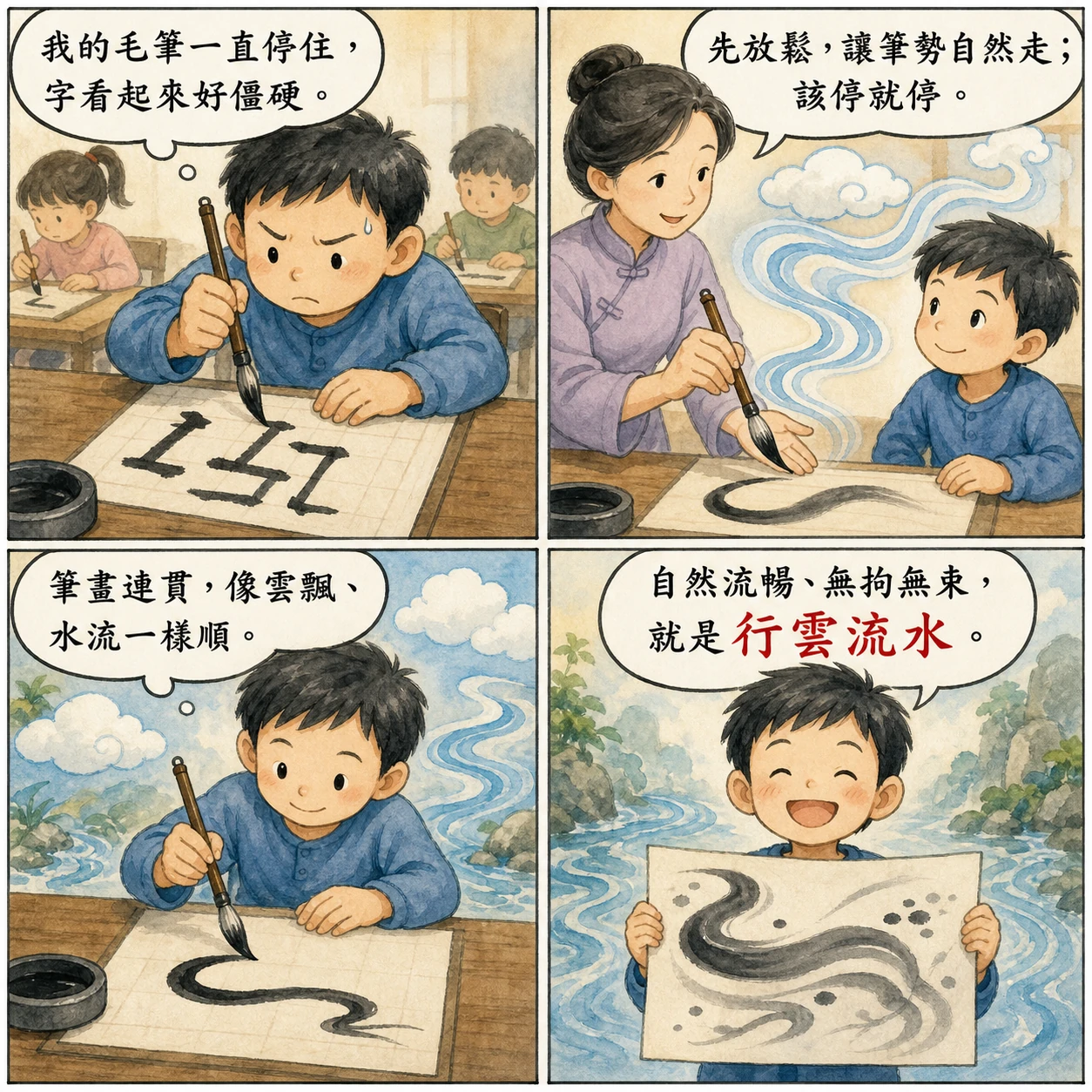 行雲流水的 AI 生成成語漫畫