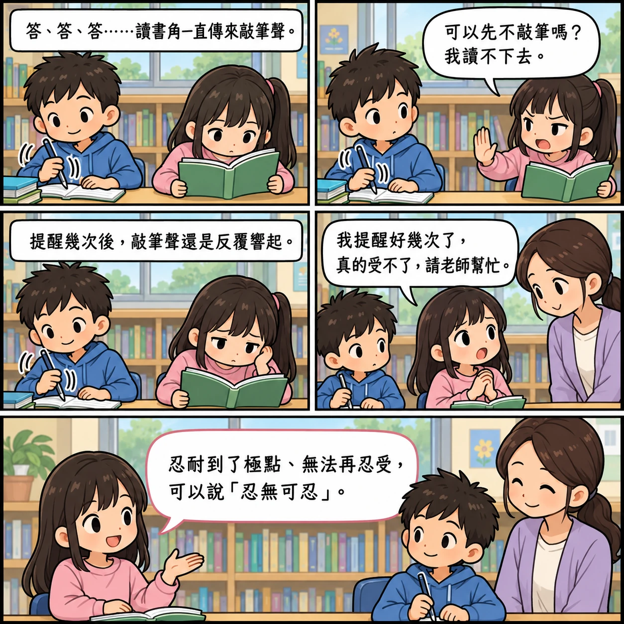 忍無可忍的 AI 生成成語漫畫