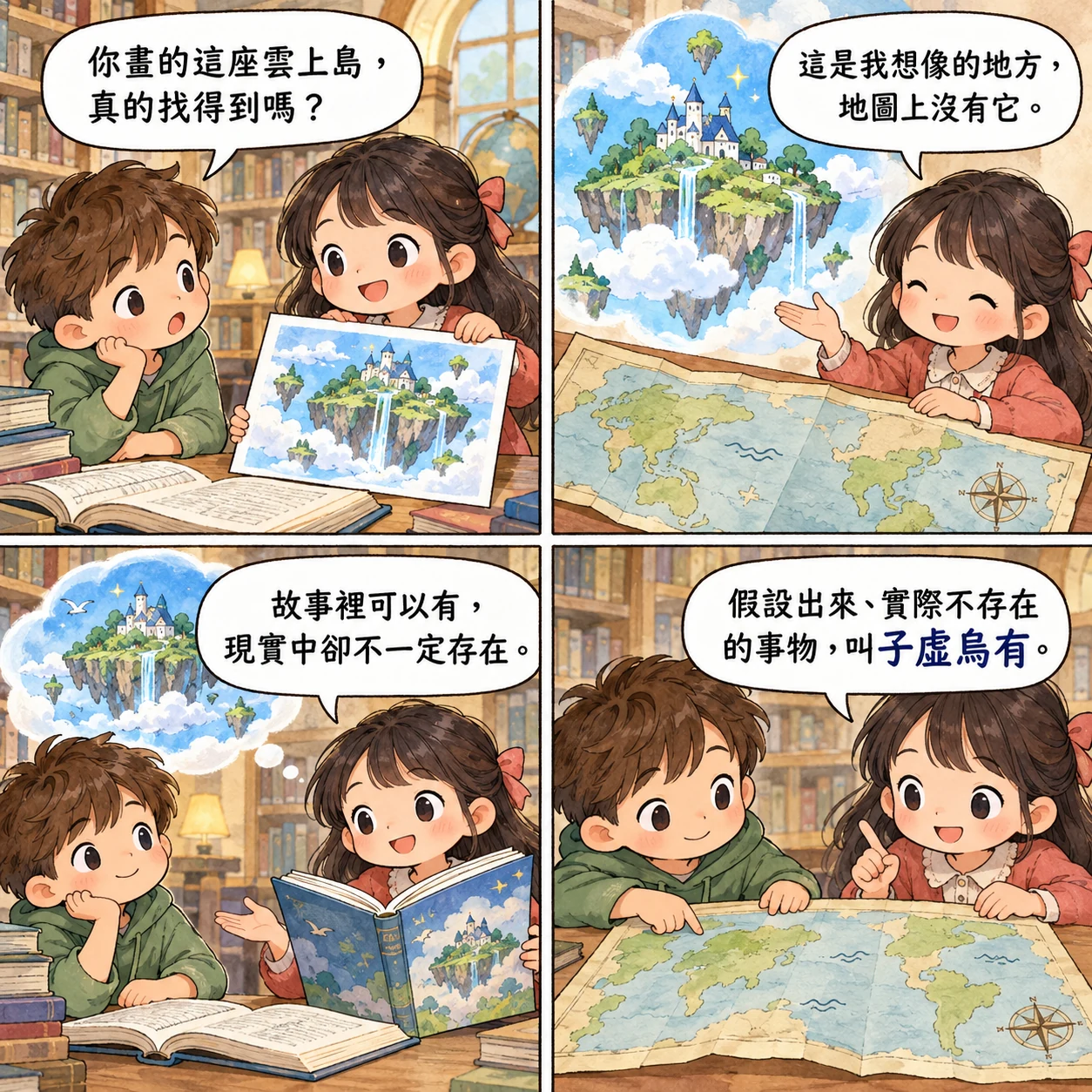 子虛烏有的 AI 生成成語漫畫